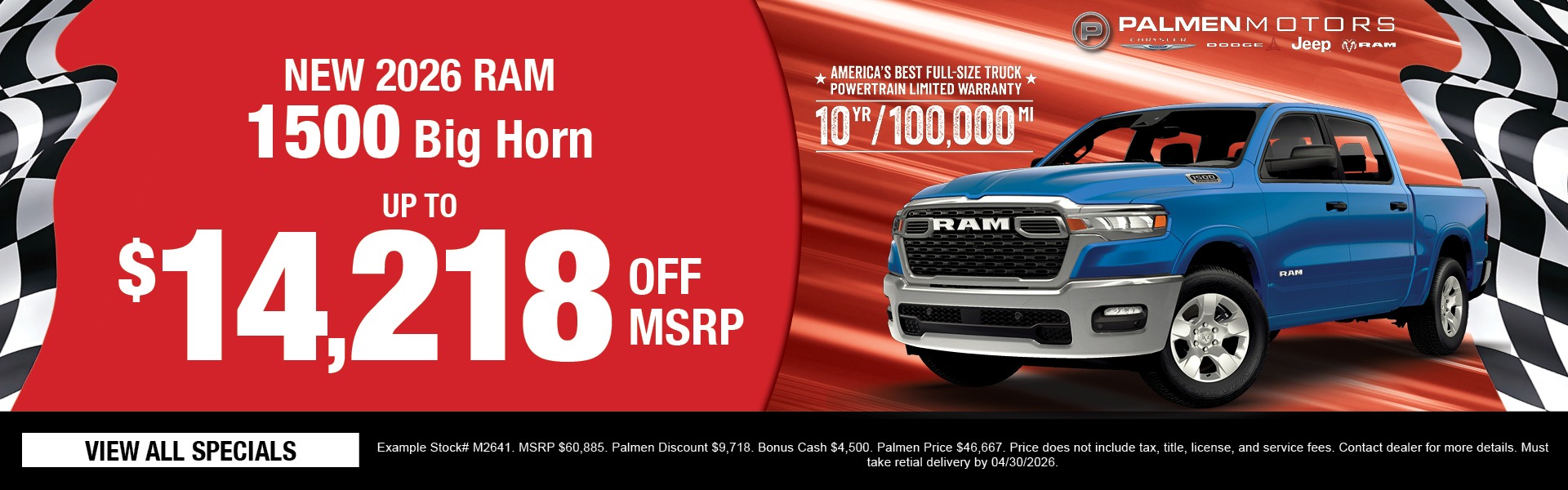 2026 Ram 1500 Big Horn up to $14,218 Off MSRP at Palmen Motors